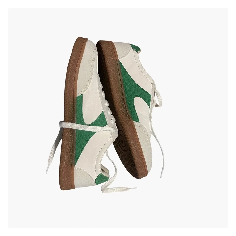 No Boundaries Women's Sneakers Size 9 White Green Retro Sporty Trendy